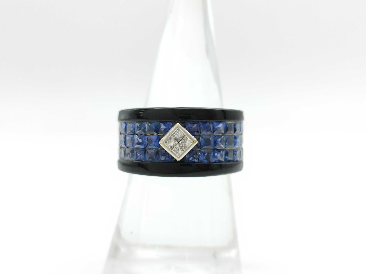 Onyx S3.25ct D0.27ct K18WG 10.5g Ring
