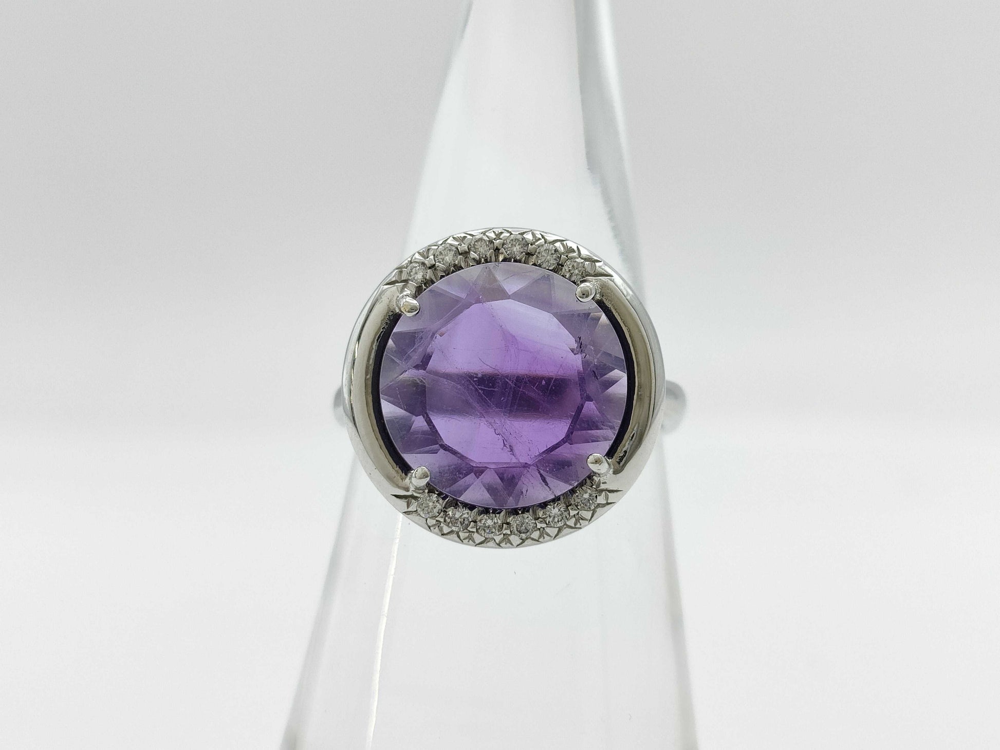Zokkai Amethyst Diamond 750 5.2g Ring