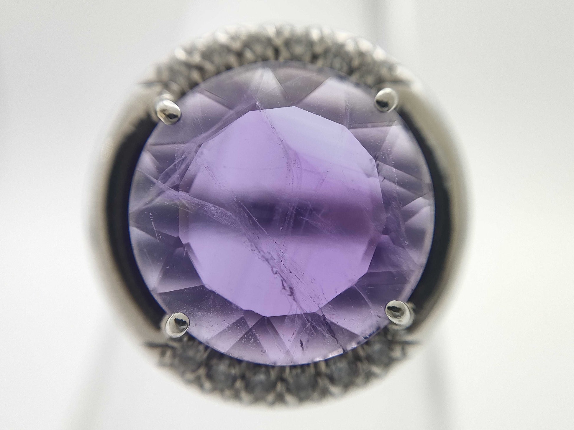 Zokkai Amethyst Diamond 750 5.2g Ring