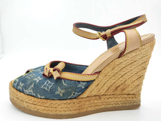 LOUIS VUITTON LOUIS VUITTON Monogram Denim Sandals Size 36