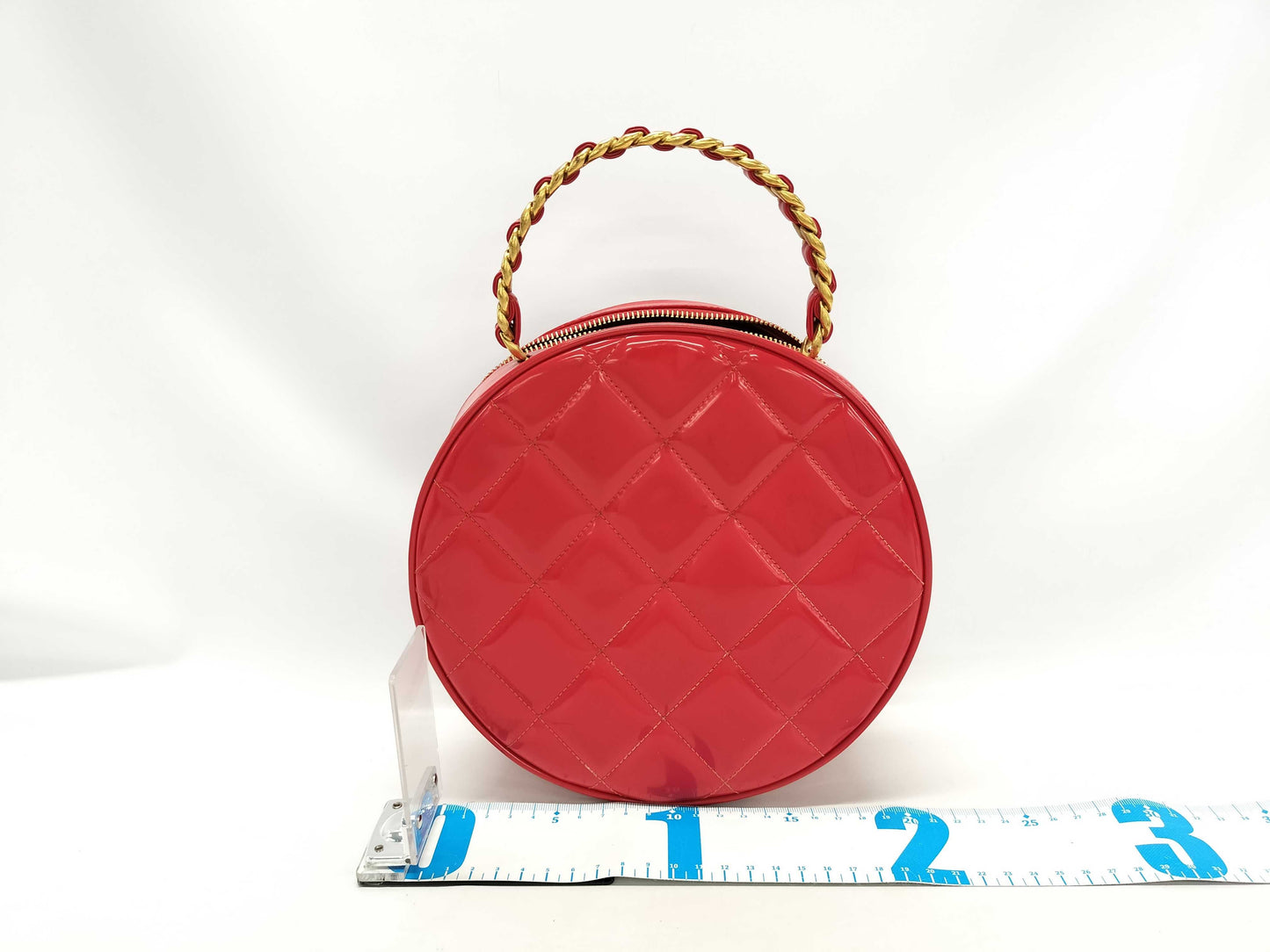 CHANEL Vintage Round Patent Red Vanity Bag, Extremely Rare, Series 3