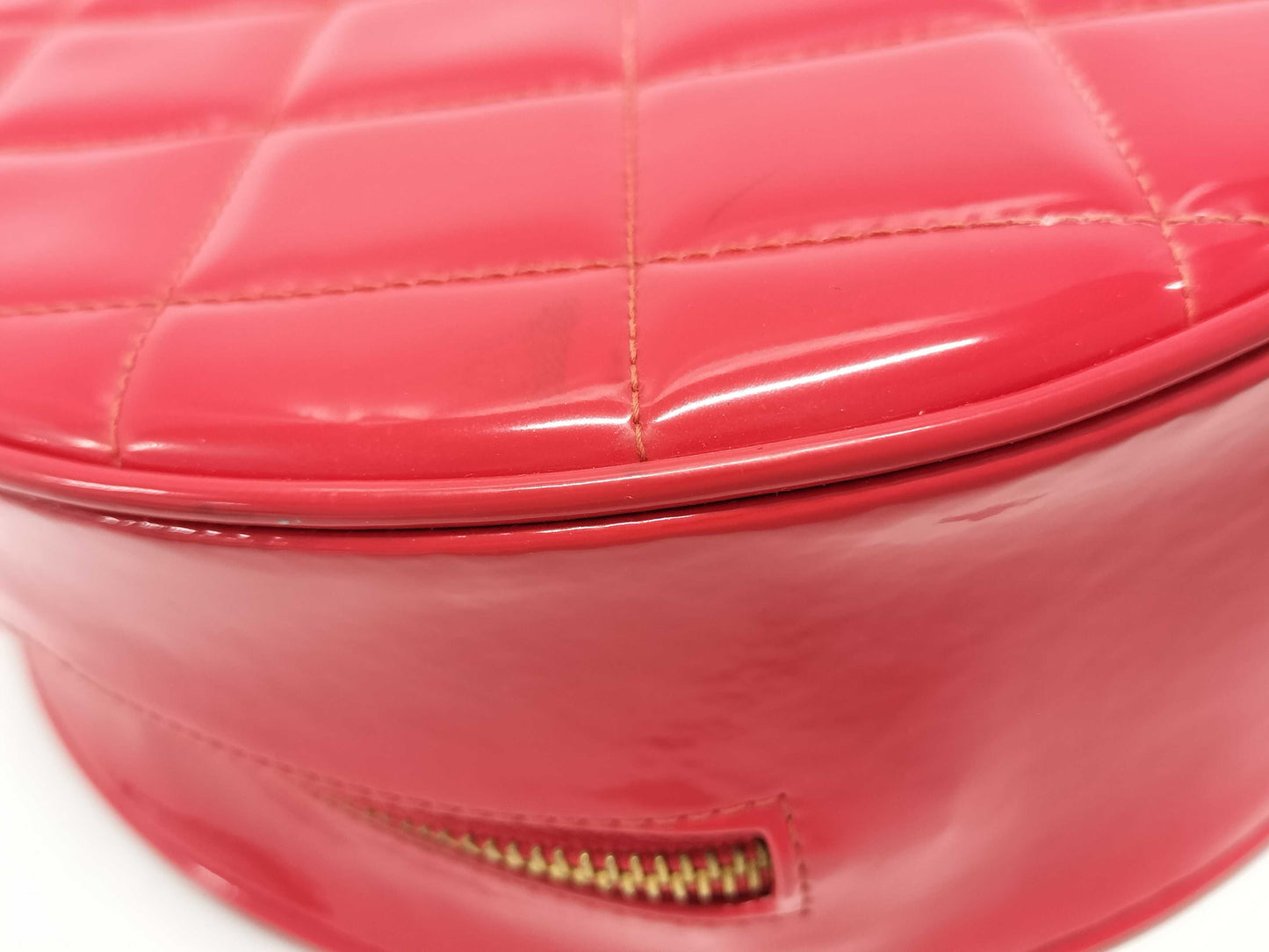 CHANEL Vintage Round Patent Red Vanity Bag, Extremely Rare, Series 3