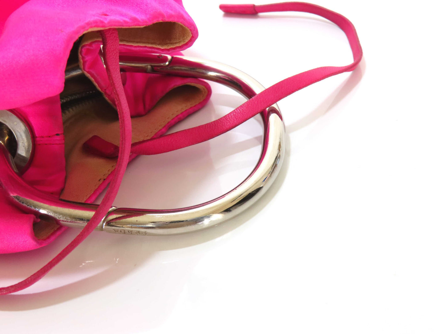 PRADA Nylon Mini Bag Metal Handle Pink Bag
