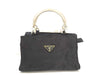 PRADA Nylon Tote Bag Small Metal Handle Tote Bag