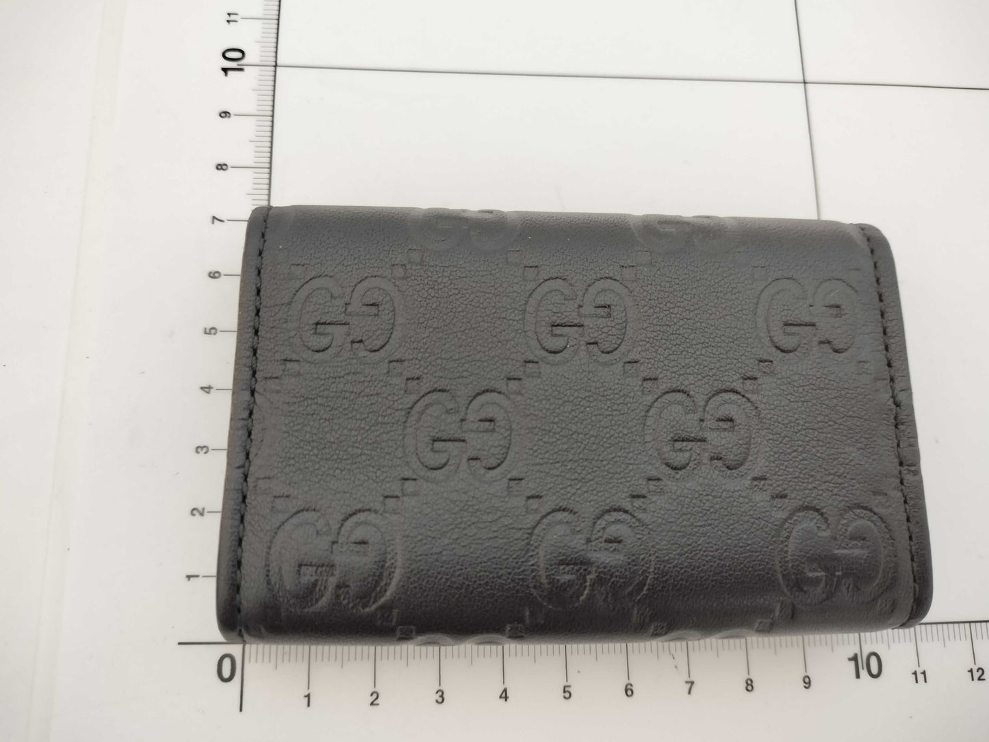 GUCCI Guccissima 6-Key Case, Black, 138093, Key Case/Key Holder