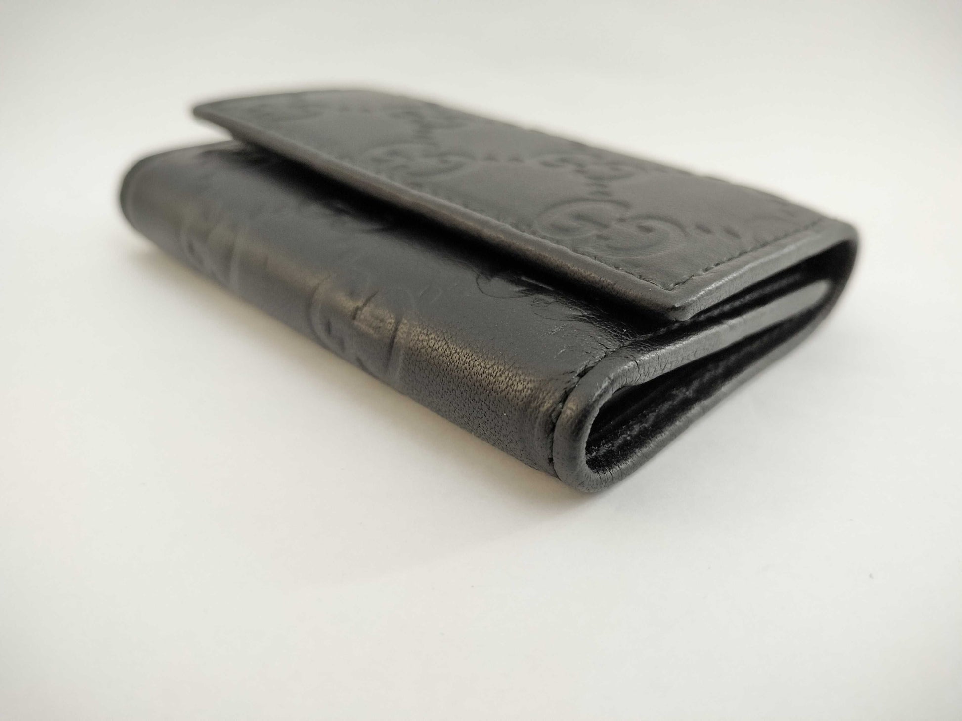 GUCCI Guccissima 6-Key Case, Black, 138093, Key Case/Key Holder