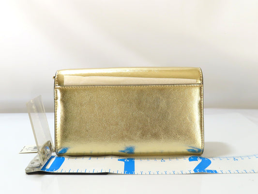 Michael Kors Jet Set Item Shoulder Wallet Pale Gold Leather Shoulder Bag