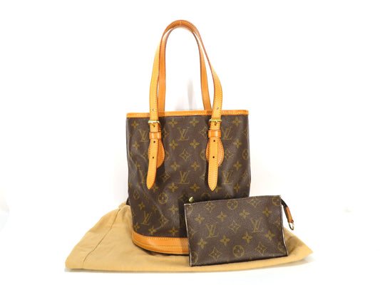 LOUIS VUITTON Monogram Louis Vuitton Bucket PM Tote Bag