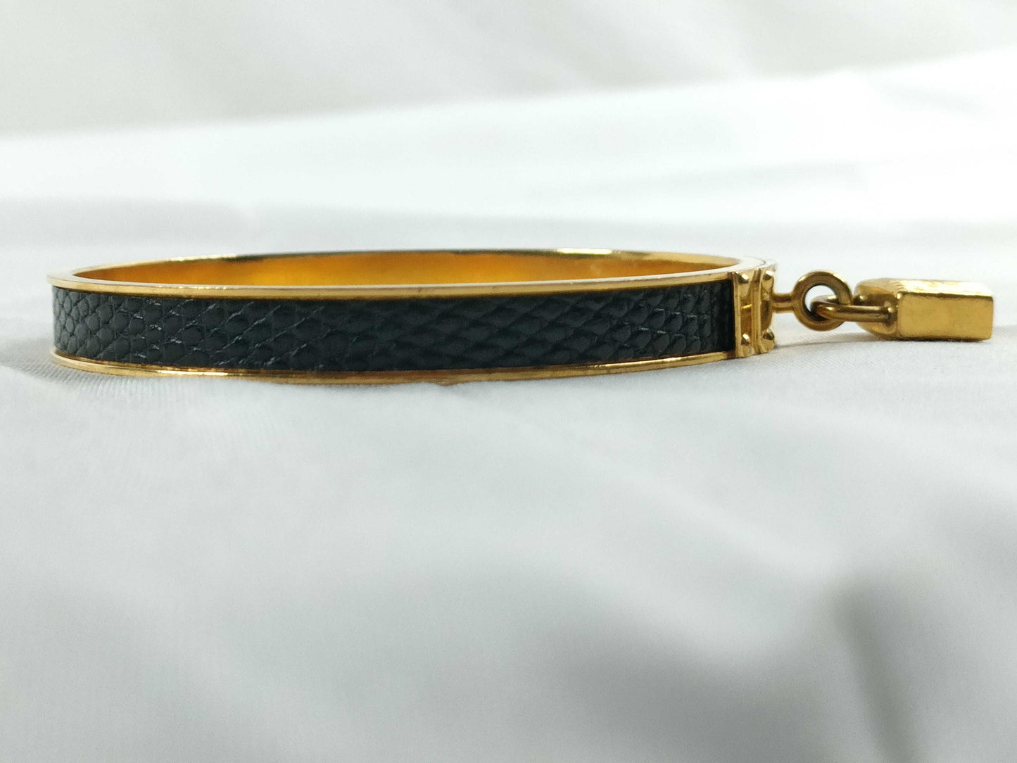 HERMES Kelly Bangle Lizard Bracelet Bangle