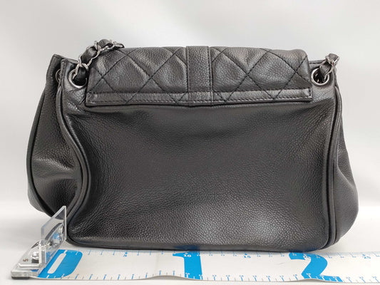 CHANEL CHANEL 2.55 Caviar Skin Black Chain Shoulder Bag