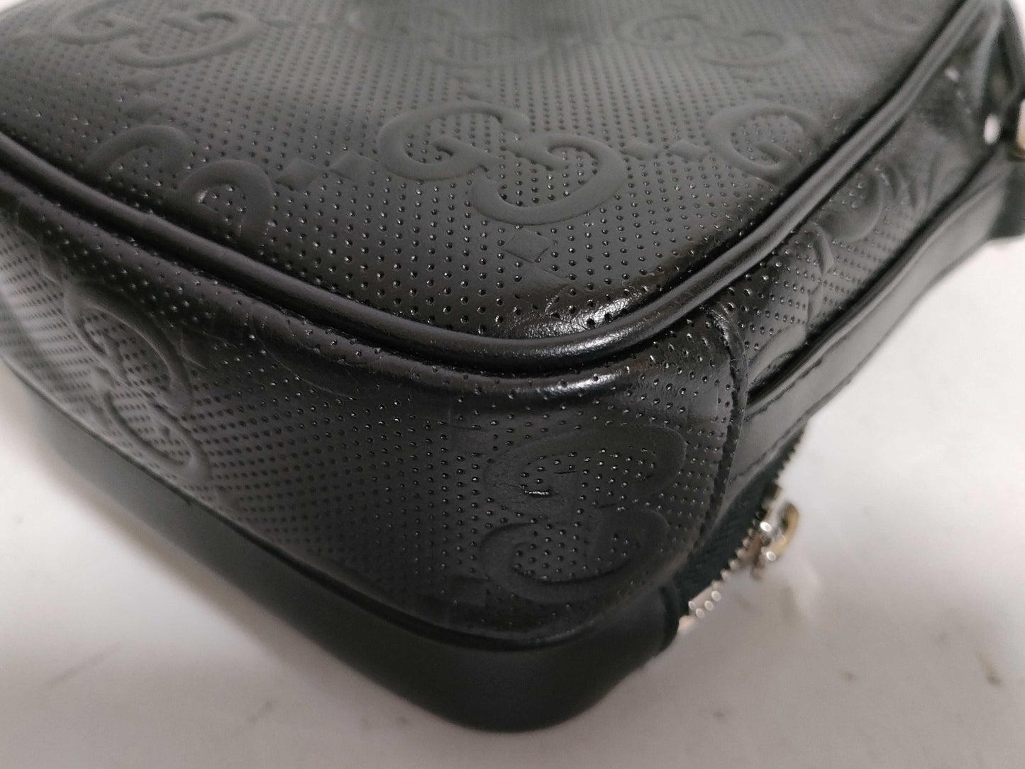 GUCCI Mini Shoulder GG Embossed Black 658553 Shoulder Bag