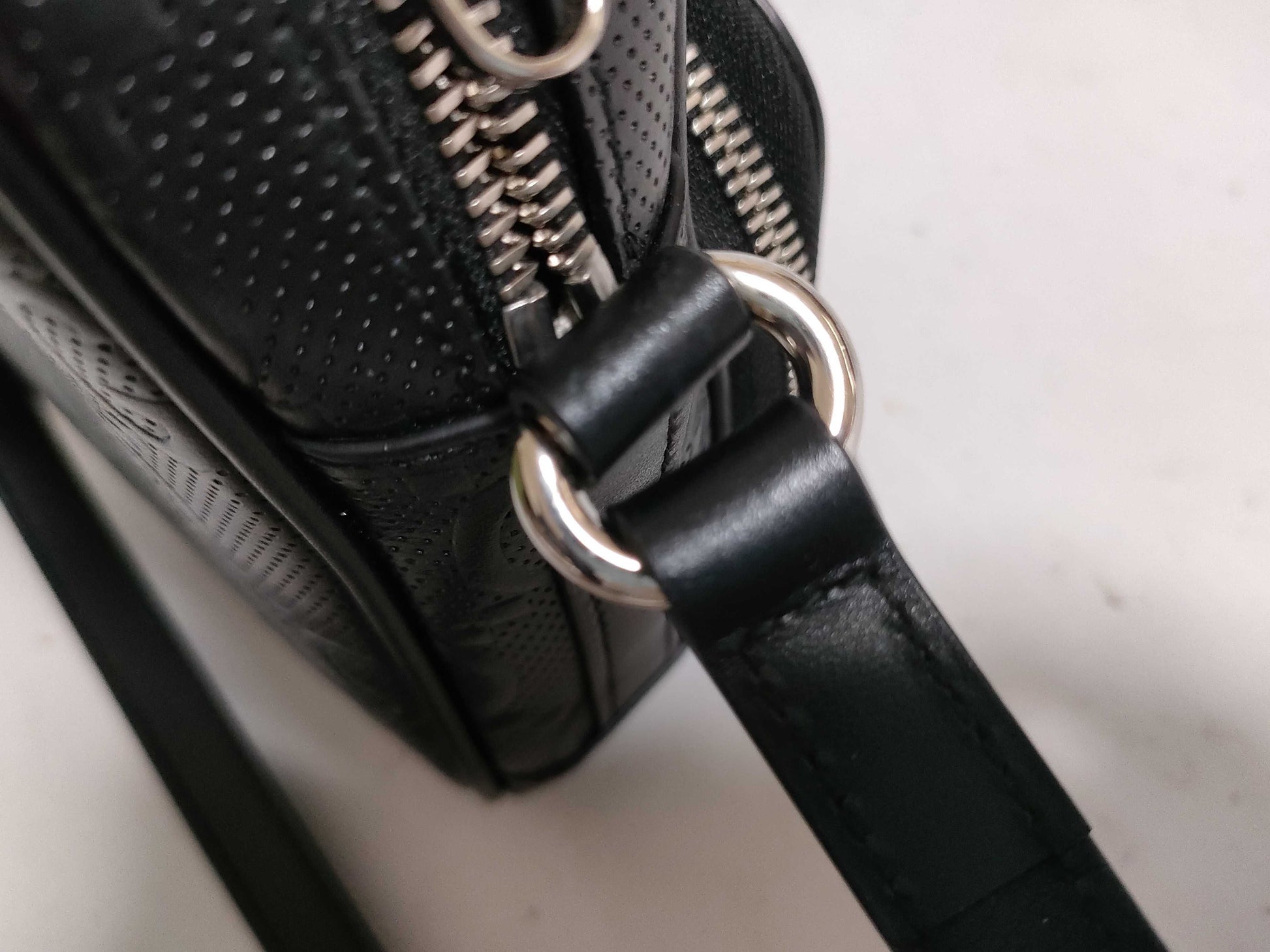 GUCCI Mini Shoulder GG Embossed Black 658553 Shoulder Bag