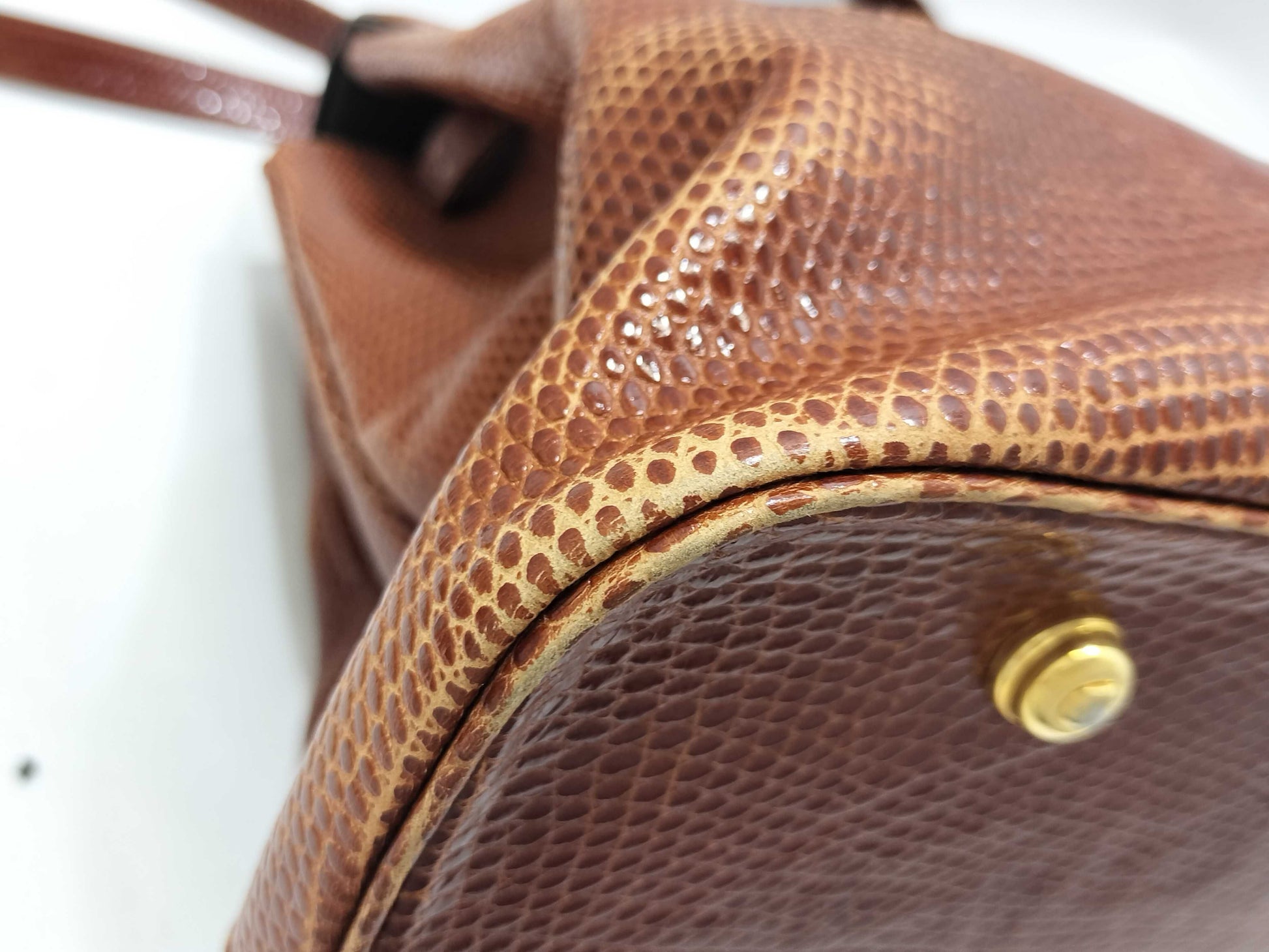INES Crocodile Boston Bag Handbag