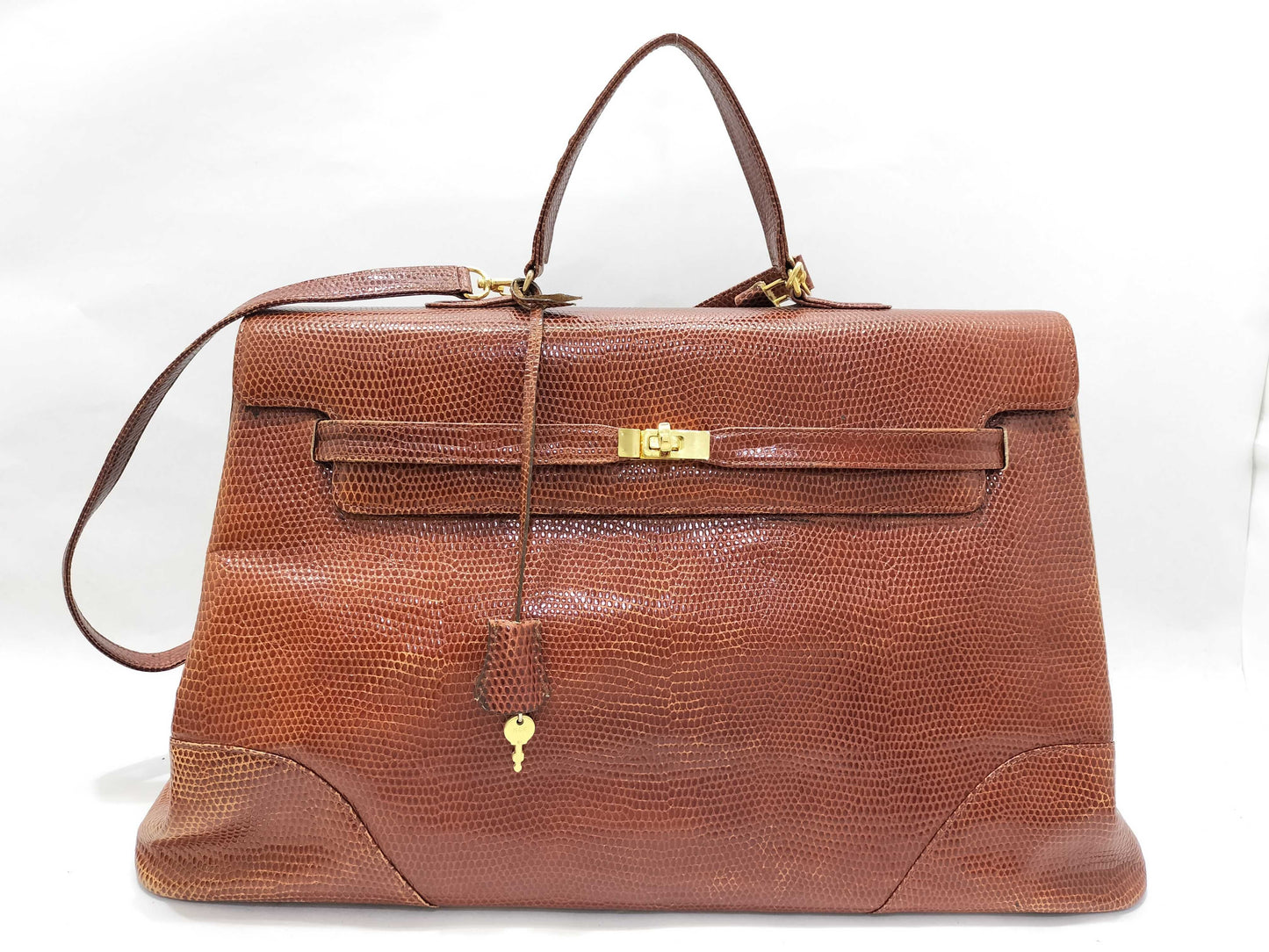 INES Crocodile Boston Bag Handbag