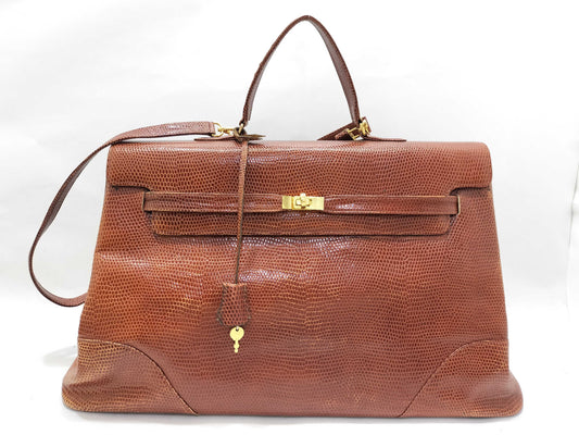 INES Crocodile Boston Bag Handbag