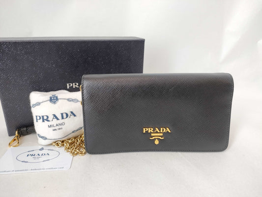 PRADA PRADA Prada Chain Shoulder Wallet Saffiano Shoulder Bag