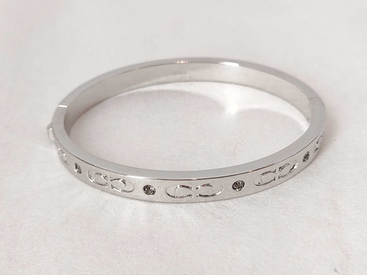 COACH COACH Bangle Bracelet Accessories Logo Stone Silver Bracelet Bangle