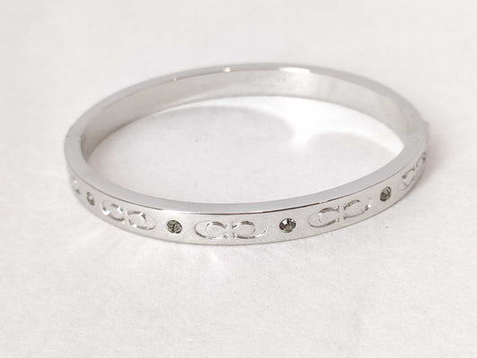 COACH COACH Bangle Bracelet Accessories Logo Stone Silver Bracelet Bangle