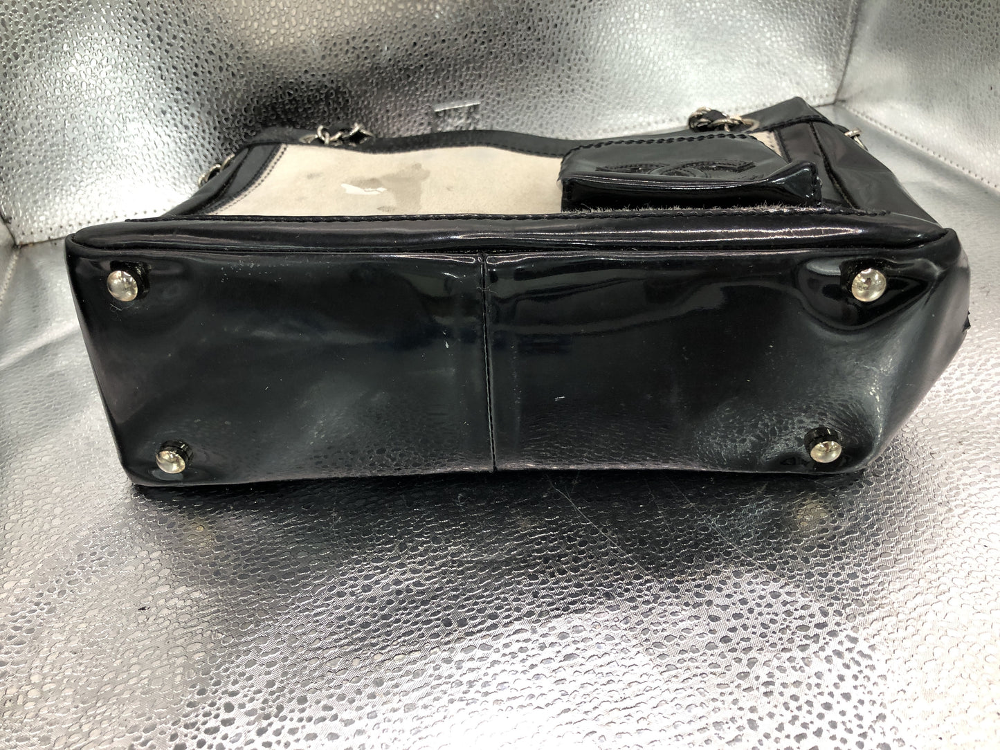 CHANEL Cocomark Chain Shoulder Bag with Seal 10331816 Patent Leather/Harako Black/White Shoulder Bag
