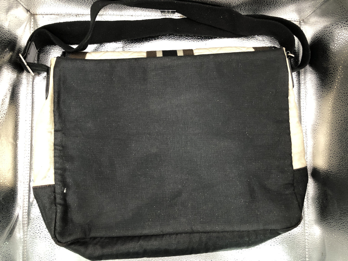 CHANEL Sportline Shoulder Bag with Serial Seal 12781193 Cotton White/Black/Brown Shoulder Bag