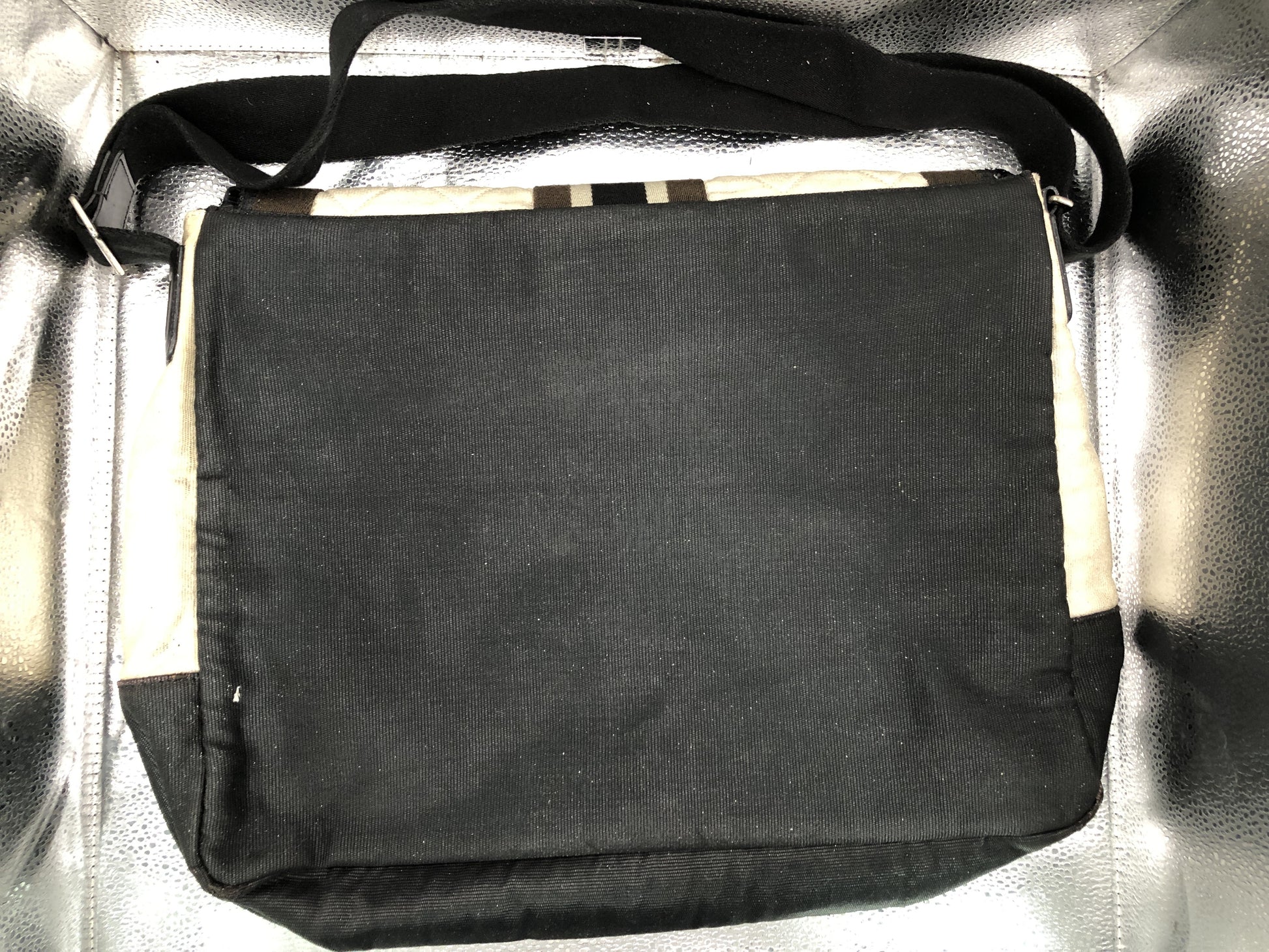 CHANEL Sportline Shoulder Bag with Serial Seal 12781193 Cotton White/Black/Brown Shoulder Bag