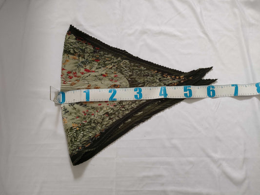 HERMES Carre 90 LA PRAIRIE Silk Pleated Scarf Green Other Accessories