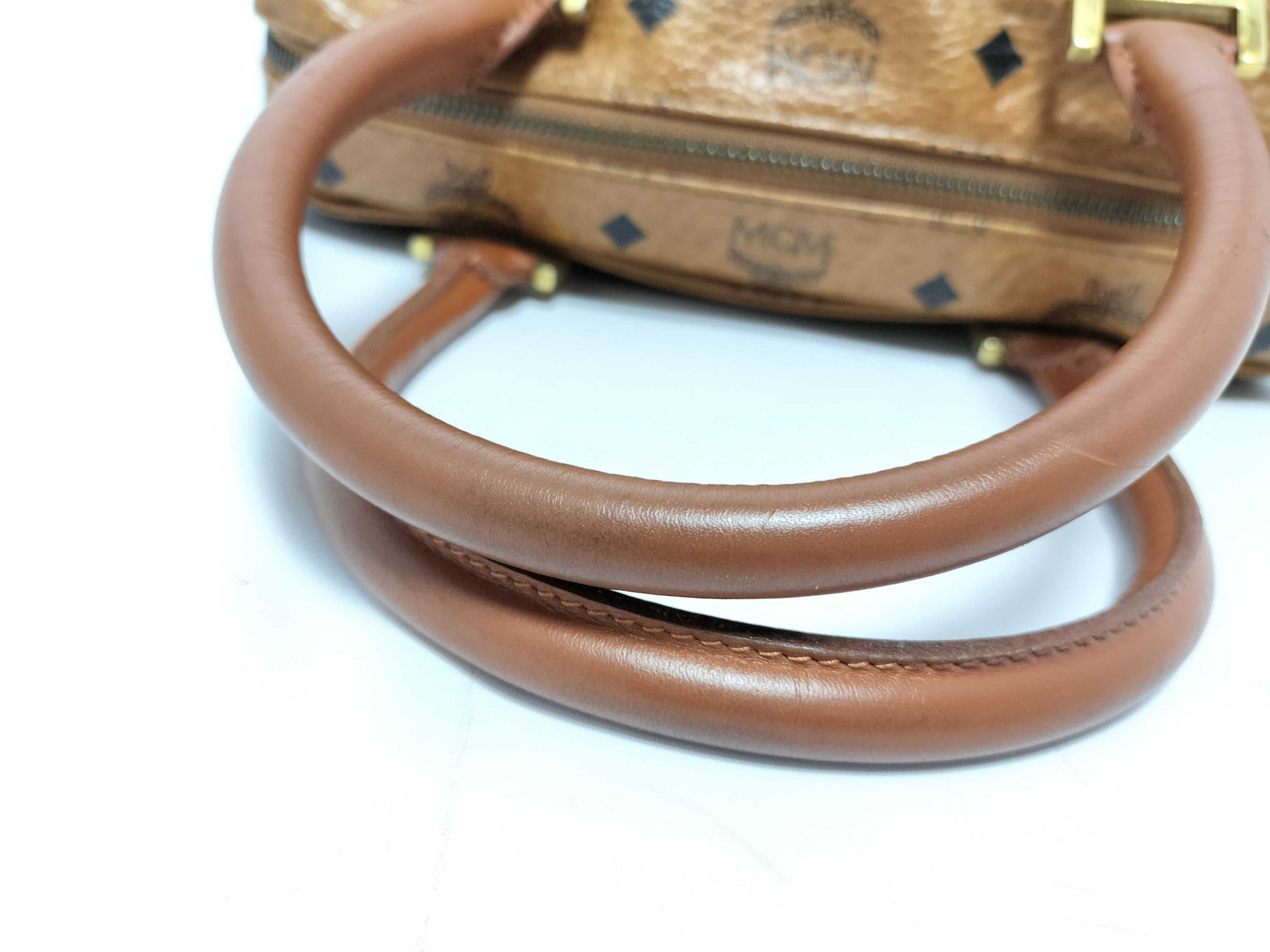 MCM Leather 2way Bag Camel Handbag