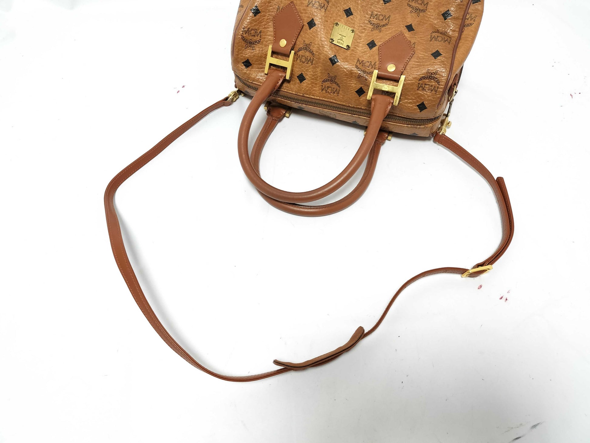 MCM Leather 2way Bag Camel Handbag