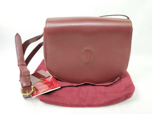Cartier Must Cartier Leather Shoulder Bag Bordeaux Shoulder Bag