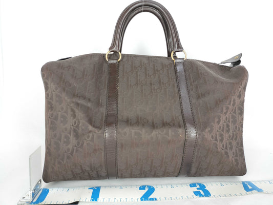 Dior Trotter Christian Dior Nylon Canvas Boston Bag Brown Boston Bag