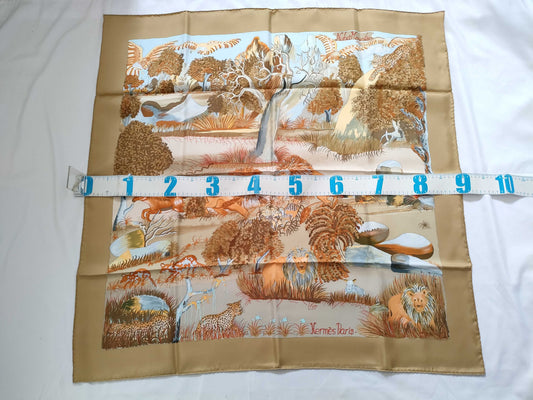 HERMES Carre Hermes Carre 90 Nuba Mountain Silk Scarf Brown Other Accessories