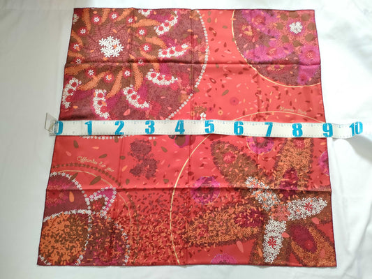 HERMES Carre Hermes Carre 90 Flower Offering Silk Scarf Red Other Accessories