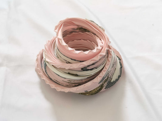 HERMES Carre Hermes Carre 90 Pleated Spring Silk Scarf Pink Other Accessories
