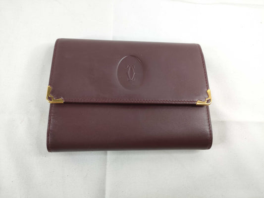 Cartier Mast Cartier Mastline Leather Tri-Fold Wallet Bordeaux Wallet