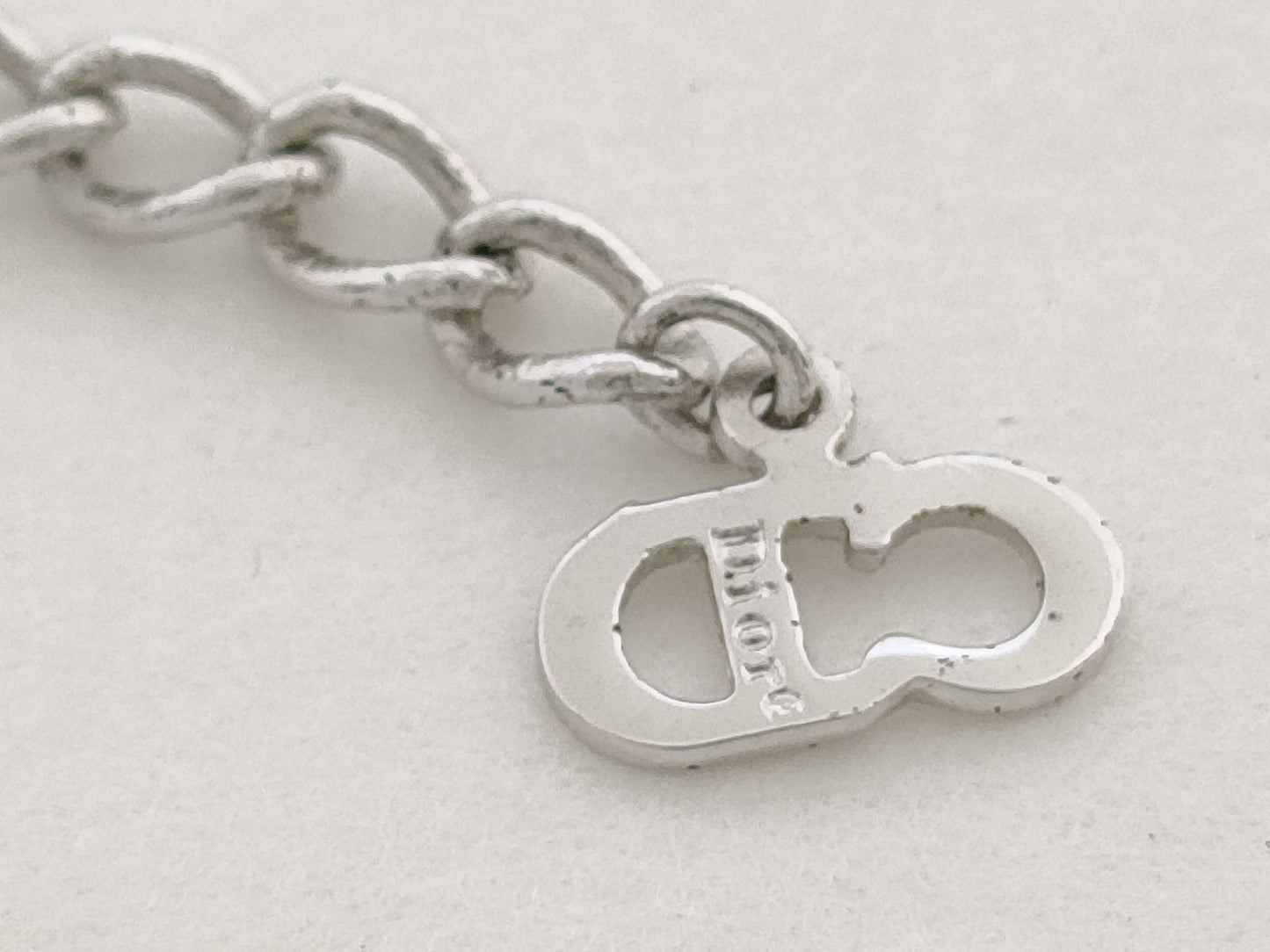 Dior Logo Open Heart Silver 5.5g Necklace
