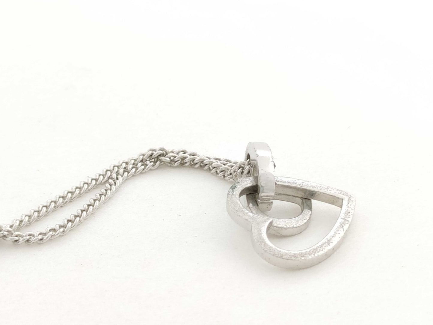 Dior Logo Open Heart Silver 5.5g Necklace