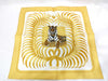 HERMES Carre Hermes Carre 40 Champion Tiger Silk Scarf Yellow Scarf