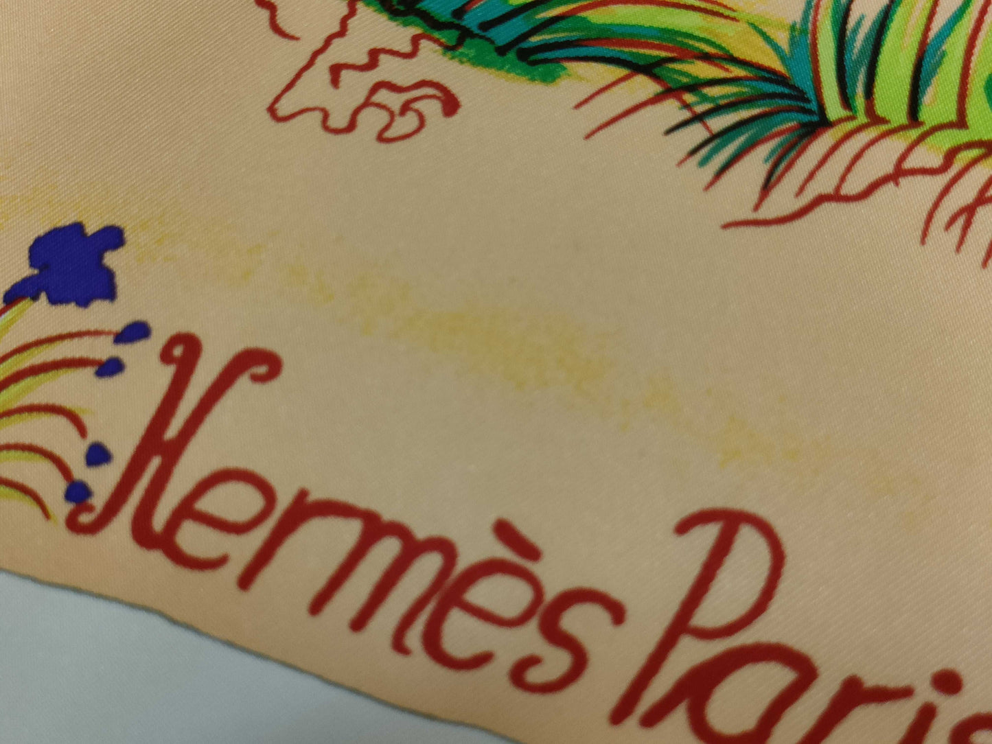 HERMES Carre Hermes Carre 90 Nuba Mountain Silk Scarf Ivory x Multicolor Scarf