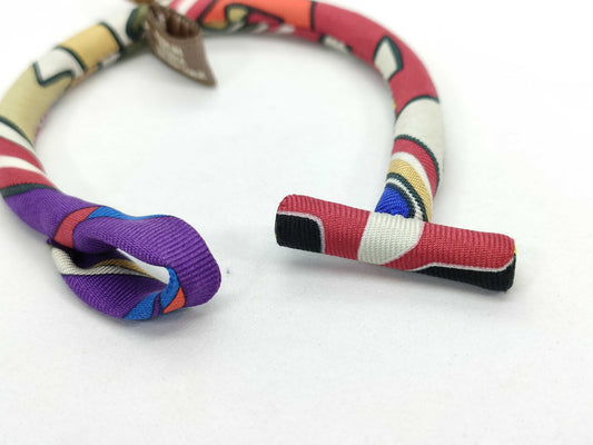 HERMES Petit Ash Brid Sois PM Silk Bracelet Multicolor Bracelet Bangle