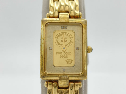 Elgin FK-578 95010292 Quartz Gold Dial Immovable/No Operation Guarantee Women's Watch