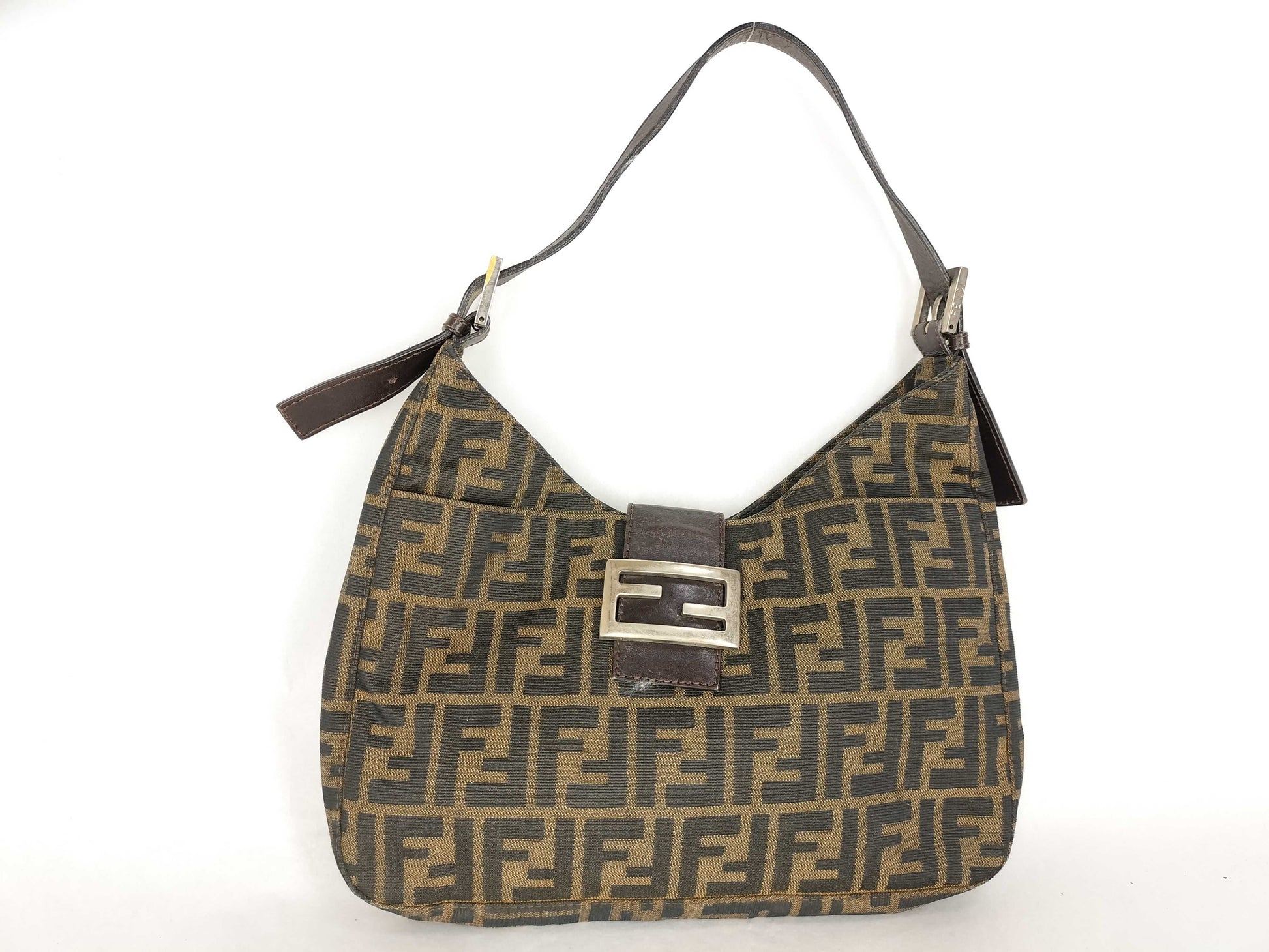 FENDI Zucca Fendi Zucca Nylon Canvas One Shoulder Bag 214526569018 Khaki Shoulder Bag