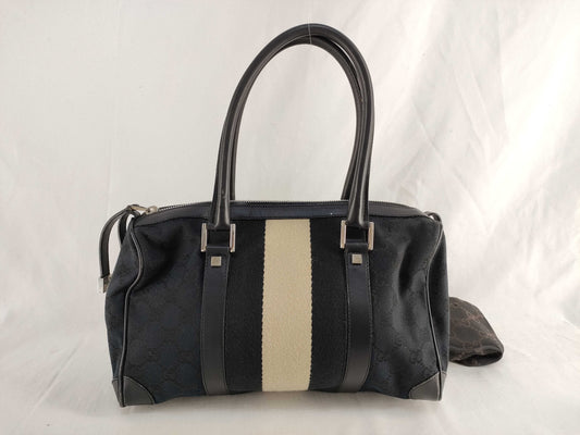 GUCCI Gucci GG Canvas Handbag 000/0851 Black Handbag