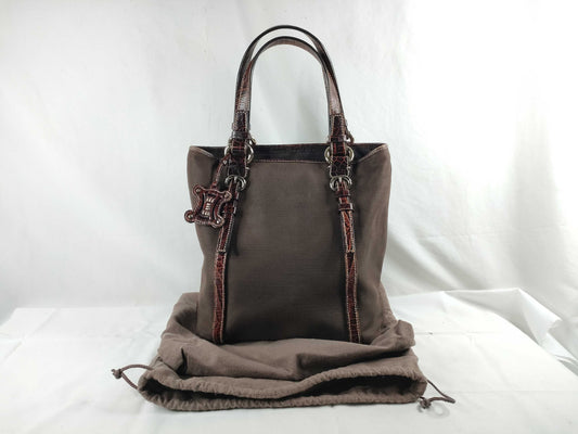 CELINE Canvas x Leather Tote Bag WC-ST-0047 Brown Tote Bag