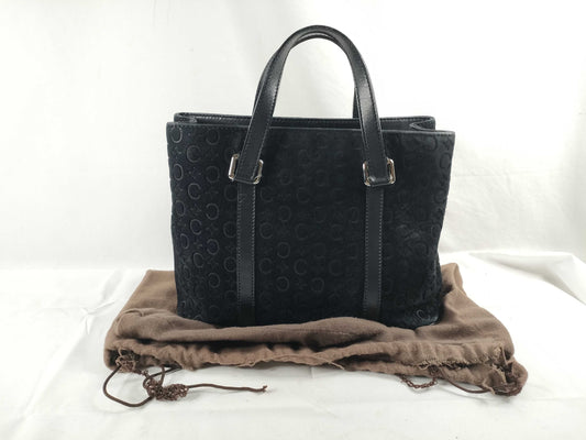 CELINE Celine Macadam Suede x Leather Handbag CE00/22 Black Bag