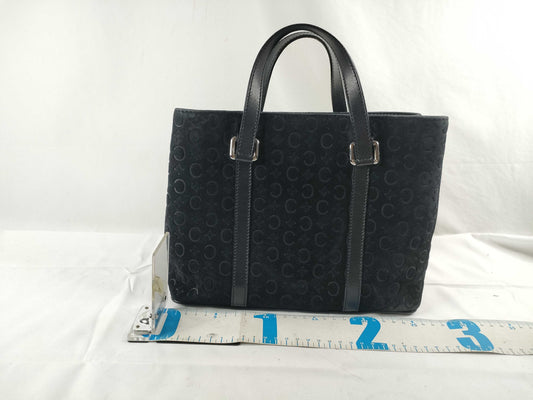 CELINE Celine Macadam Suede x Leather Handbag CE00/22 Black Bag