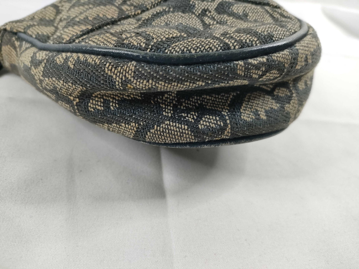Dior Trotter Christian Dior Trotter Canvas Handbag MC1011 Navy x Beige Handbag