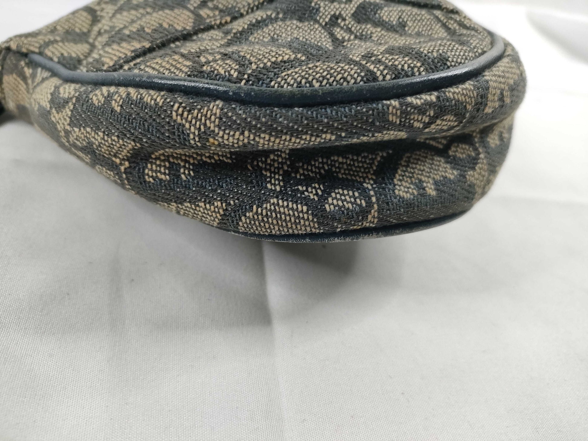 Dior Trotter Christian Dior Trotter Canvas Handbag MC1011 Navy x Beige Handbag