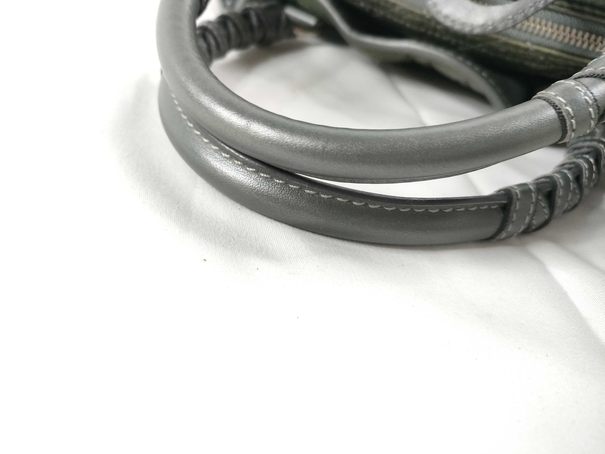 Dior Christian Dior Nylon Handbag 14-BO-1008 Grey x Khaki Handbag