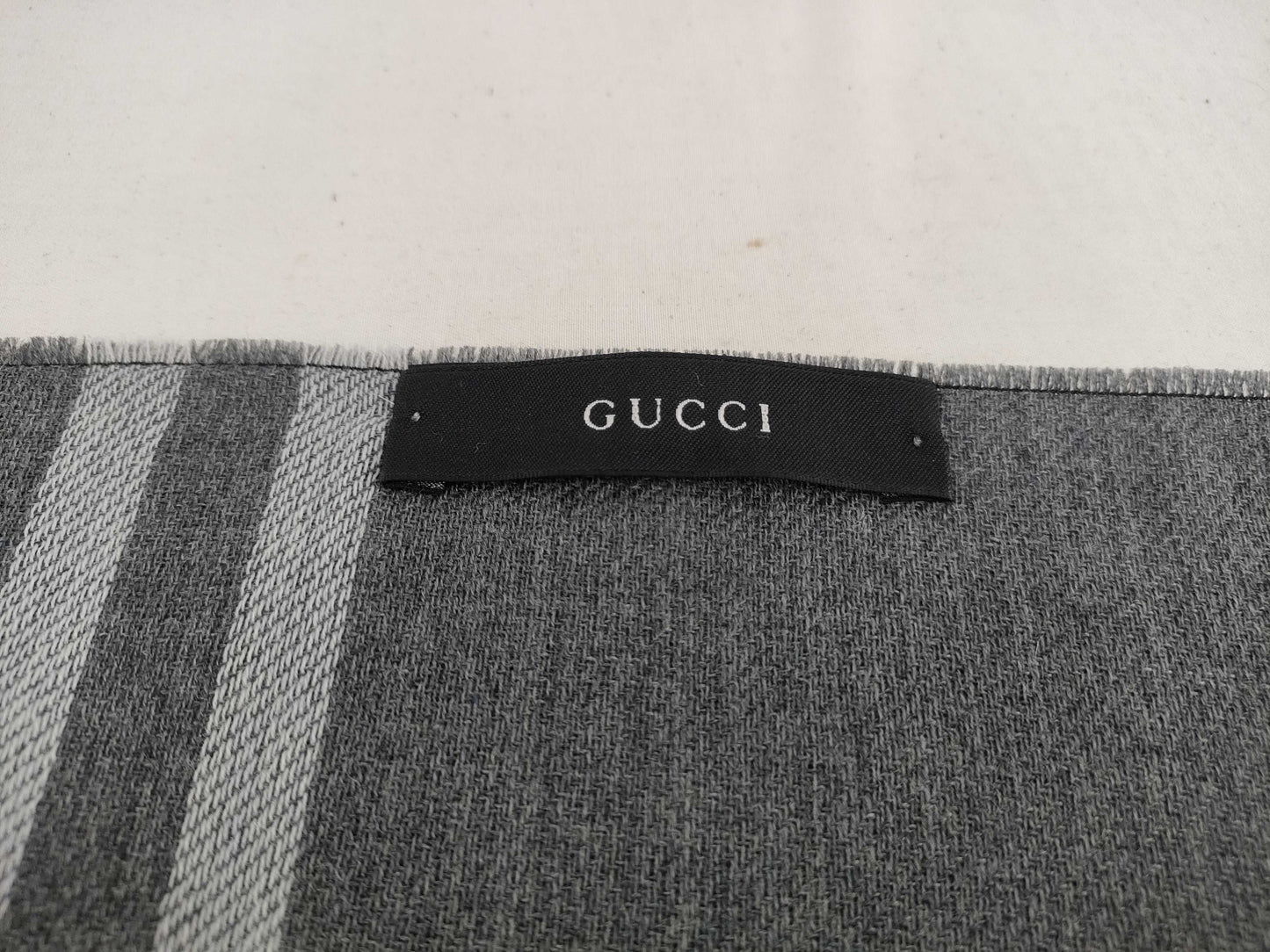 GUCCI Gucci GG Pattern Wool Muffler Grey Muffler