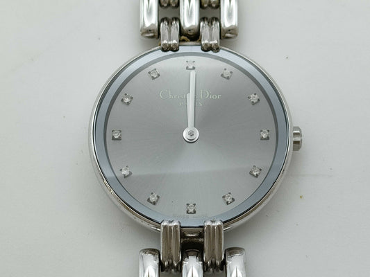 Dior D44-120 CC5982 Quartz Grey Dial Immovable No Guaranteed Operation Women's Watch